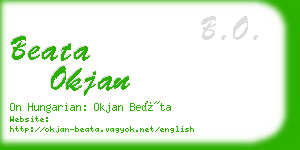 beata okjan business card